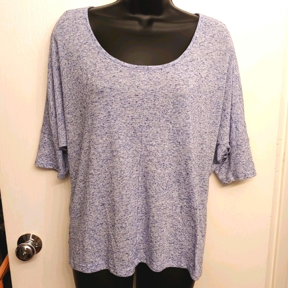 🌸2/$20 EXPRESS EUC speckled dolman sleeve light blue top - Picture 6 of 7